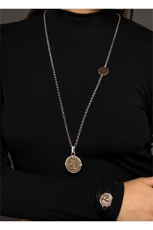 Pink silver necklace with lucky coin Angela Puttini Gioielli | CO619GROSA